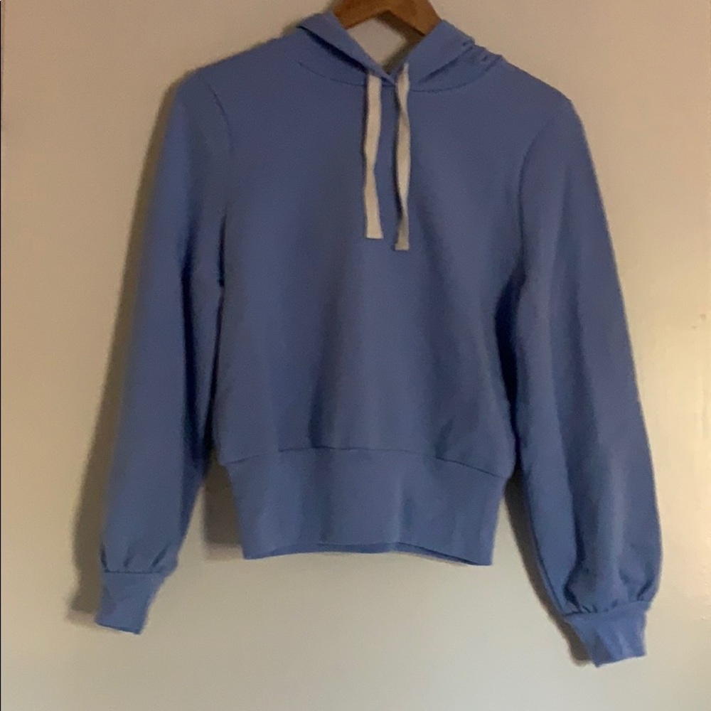 Madewell Bubble-Sleeve Hoodie Crop Sweatshirt - Picture 9 of 12